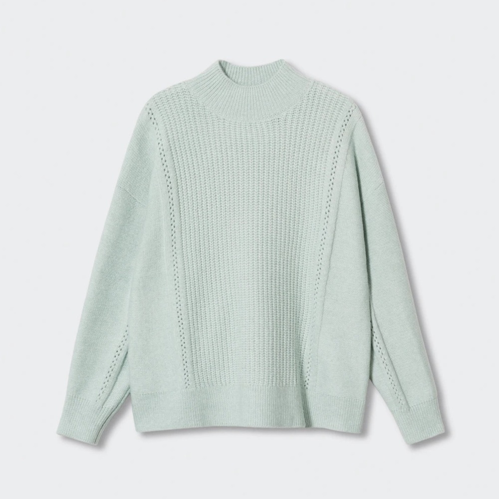 Mango, Women’s wool blend oversized sweater, mint color, size S